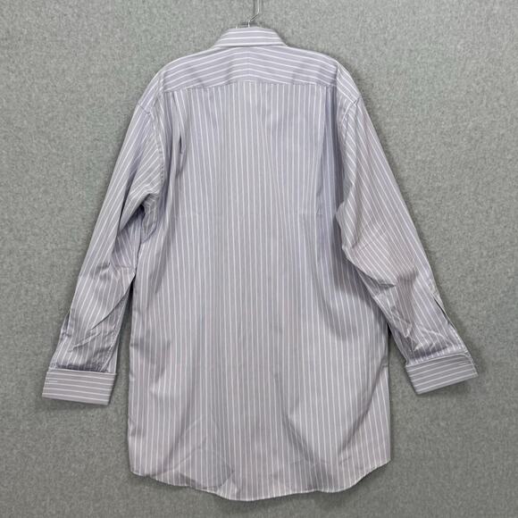 Hickey Freeman Dress Shirt Size 17 X-Long French Cuff Striped Executive Office - Picture 6 of 16